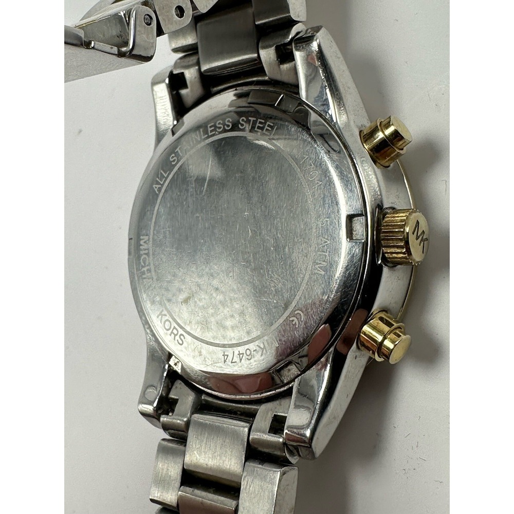 Michael Kors Ritz MK-6474 37mm 7" Two Tone Stainless Steel Chronograph Watch Q - Picture 8 of 10